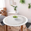 URROMA Linen Round Doily,90cm/35.43" Beige Table Cover Coffee Table Dustproof