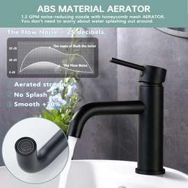 SATICO Matt Black Bathroom Faucet Single Handle Deck Mount Centerset Bathroom Faucet 1 Hole Basin Vanity Faucet, F40119MB