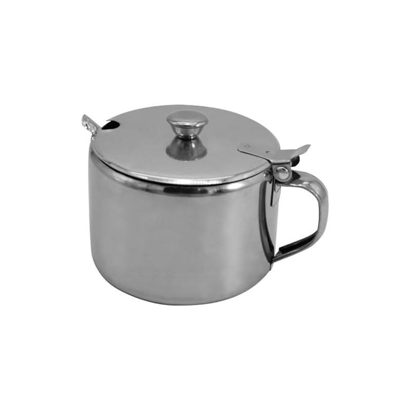Wwyan 1Set of Silver 285ml Stainless Steel Sugar Bowl with