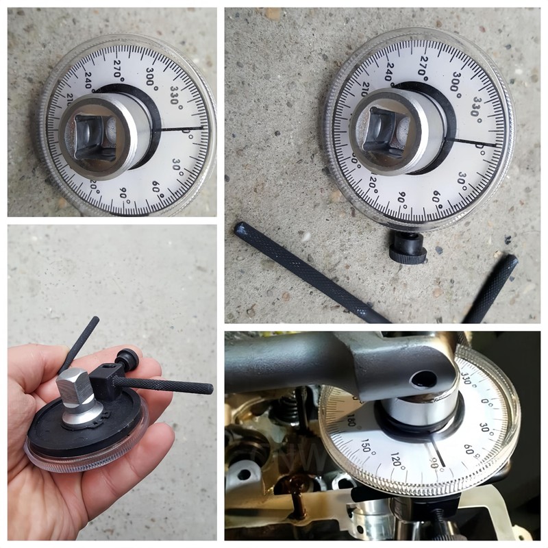 Car Rotary Protractor 360 Degree Torque Angle Measuring Tool Torsion
