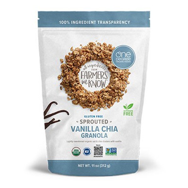 One Degree Organic Sprouted Granola Vanilla Chia Gluten Free 312g