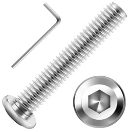 Valorada 20Pcs M5 x 40mm Flat Head Hex Socket Screws, 304 Stainless Steel Furniture Bolt, Full Thread Machine Screw with Hex Key