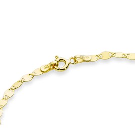 Miabella Italian 18K Gold Over 925 Sterling Silver Sparkle Mirror Link Chain Bracelet for Women, Made in Italy (Length 7 Inches (women's average size))