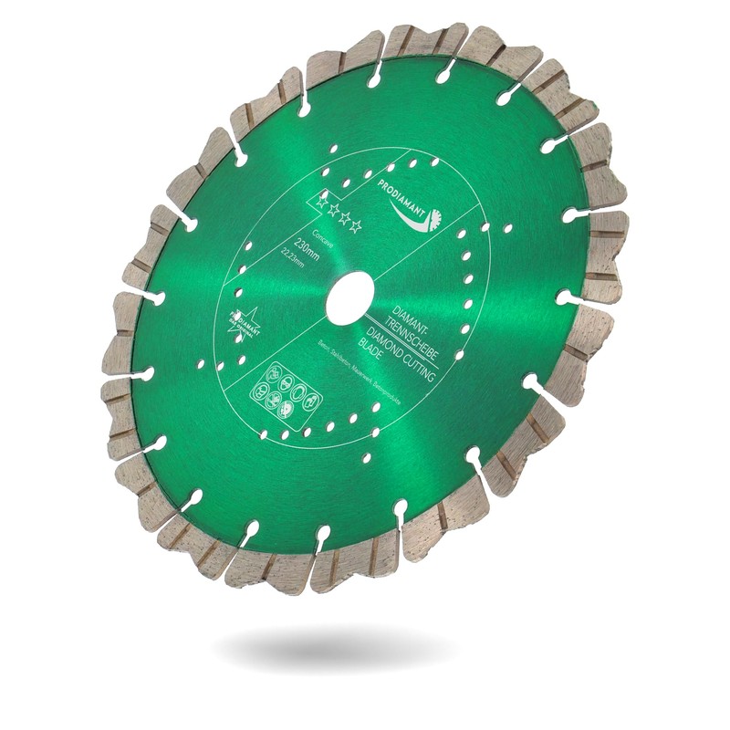 PRODIAMANT Premium Diamond Cutting Disc Concave Turbo 230 mm x