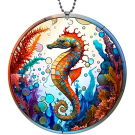 Seahorse Christmas Ornaments 2024, Ocean Themed Christmas Ornaments, Beach Ornaments for Christmas Tree, Nautical Christmas Ornaments, Seahorse Gifts - Acrylic Ornaments