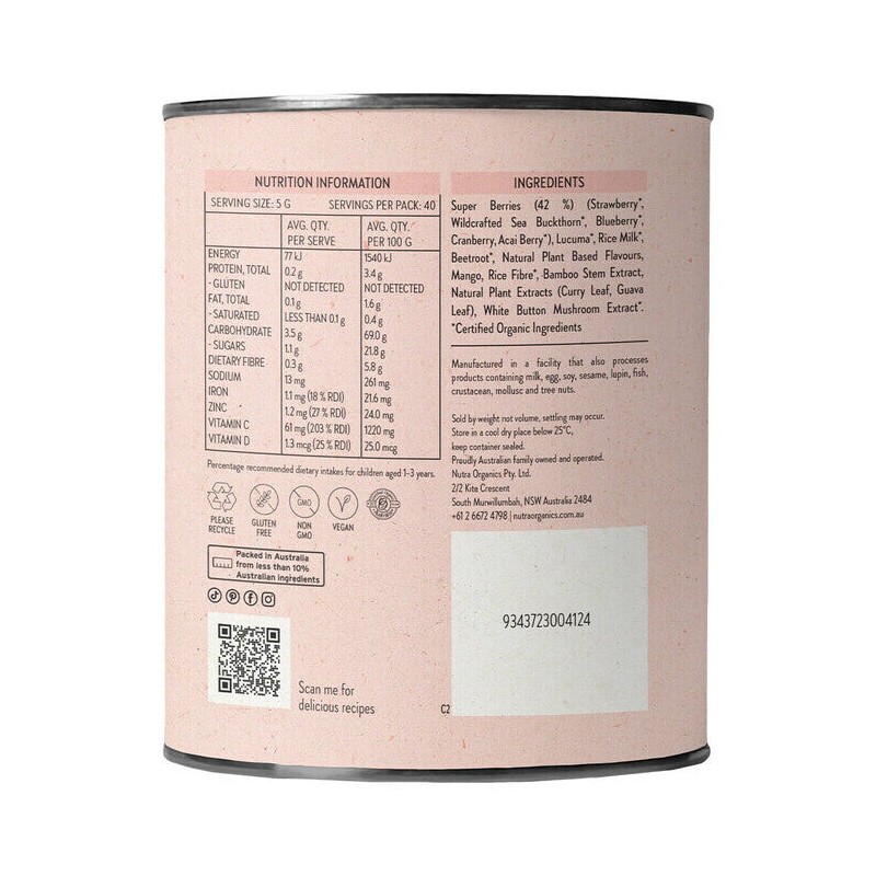 Nutra Organics Berry Immune, 125g