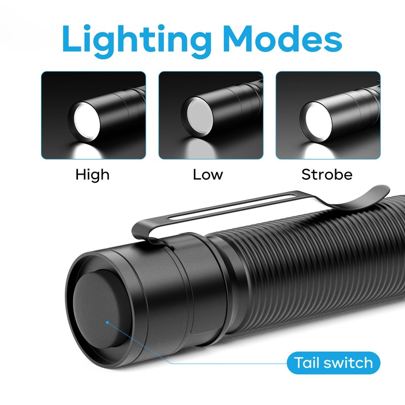 EUARDER Mini Flashlight, Super Bright Small Tactical Flashlight, Ultra-Compact Powerful