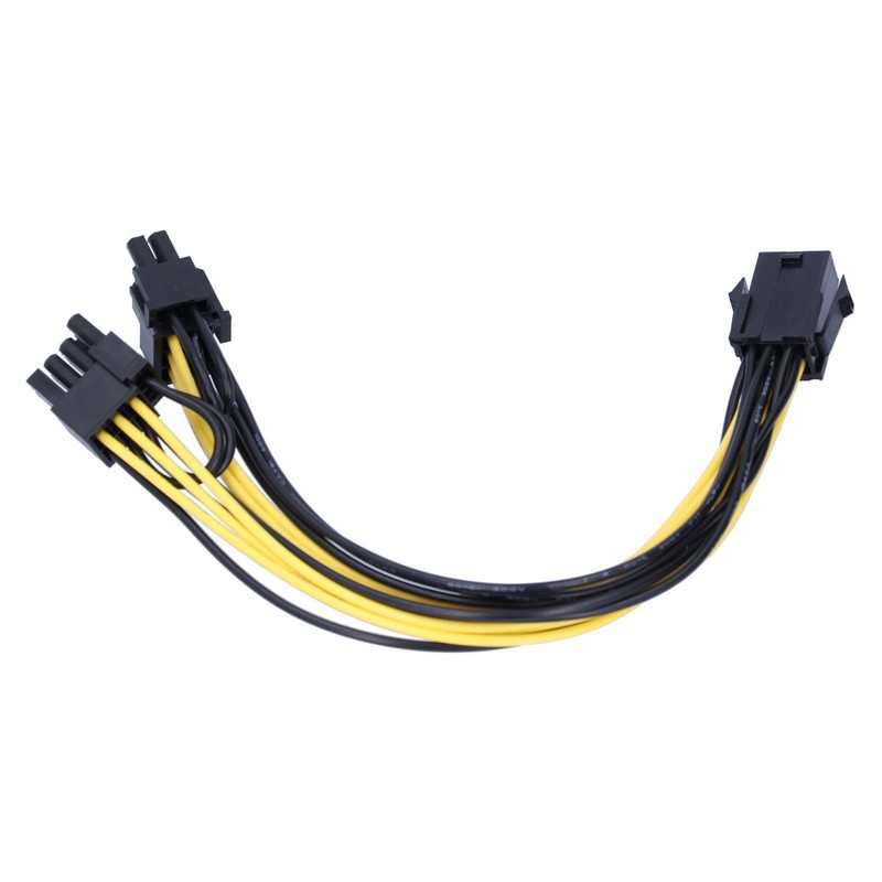 5Pcs Power Supply Cable 6Pin to Dual 8pin 6+2 GPU