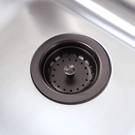 Luxier KS01-O 3 1/2" Drop-In Kitchen/Bar Sink Basket Strainer, Stainless Steel Oil Rubbed Bronze