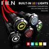 FILN 2PCS LED Metal Indicator Lights, Includes 185 Replacement Symbols