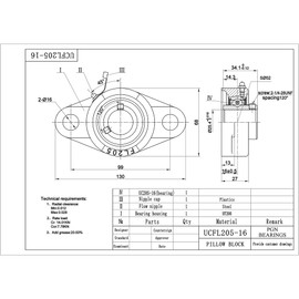PGN UCFL205-16 Pillow Block Bearing - Pack of 4 Flange Mounted Pillow Block Bearings - Chrome Steel Bearings with 1" Bore - Self Alignment