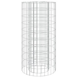 Heemab Gabion Fire Pit Round 19.7 inches Galvanized Iron for Outdoor Use, Durable Structure with Stone Filling