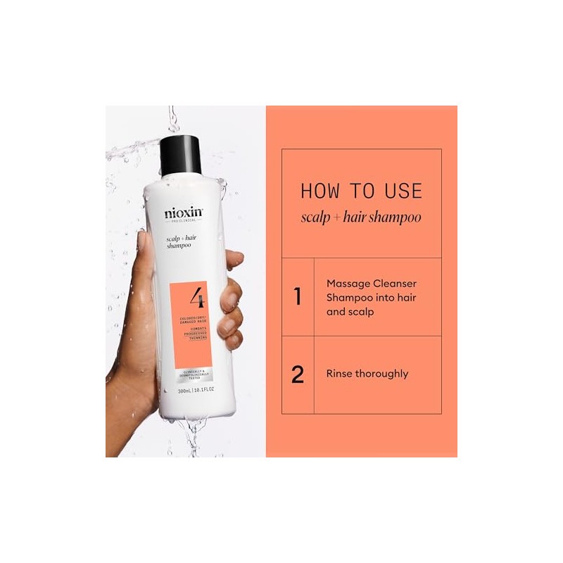 Nioxin System 4 Cleanser Shampoo, 10.1 oz (Packaging may vary)