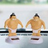 Yellow Sumo Wrestler Solar Power Swinging Car Interior Dashboard Ornament