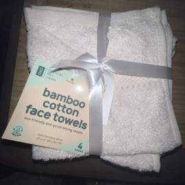 Bamboo Cotton Face Towels 4 pk