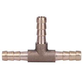 Fydun Brass T Piece 3 Way Fuel Hose Joiner Connector for Compressed Air Oil Gas Pipe(6Mm)
