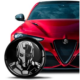 SkinoEu Compatible with Alfa Romeo Emblem Badge Bonnet/Boot 74 mm for Giulietta 940 MiTo 156 147 159 GT Brera Spider 939 Robot Bot Black Silver EA 25