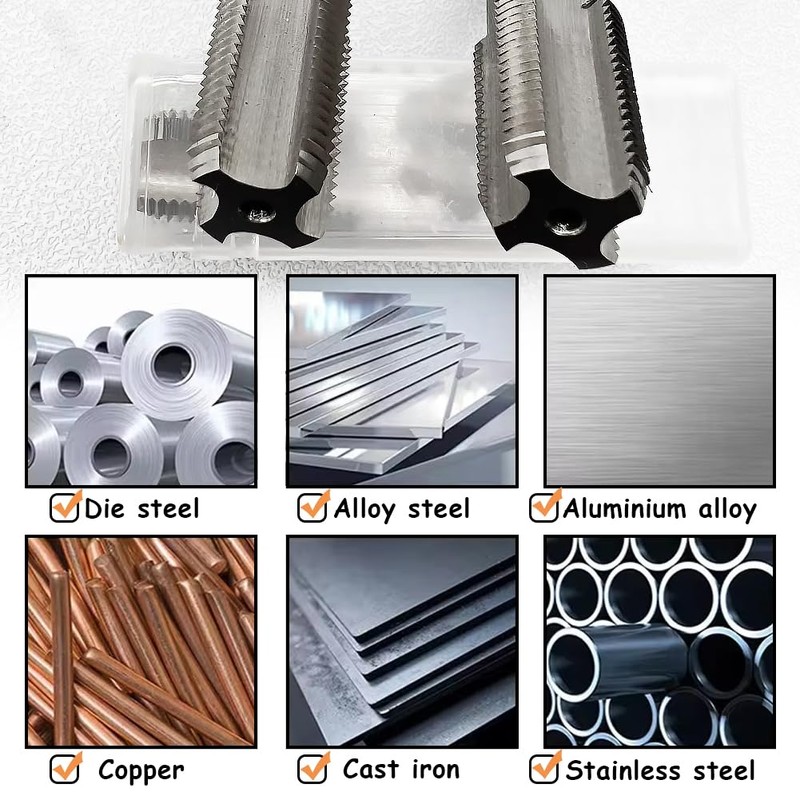 Kigauru 2Pcs NPT Tapered Pipe Thread Tap High Speed Steel