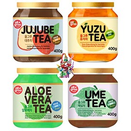yoaxia ® - Set of 4 Allgroo Tea Selection with 4 Different Varieties for Drinks and Tea + a Small Lucky Pendant Free