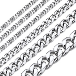 Chain for Men Stainless Steel Cuban Link Chain Necklace 9mm, Hip hop Chain Men Jewelry Gift 20 Inch