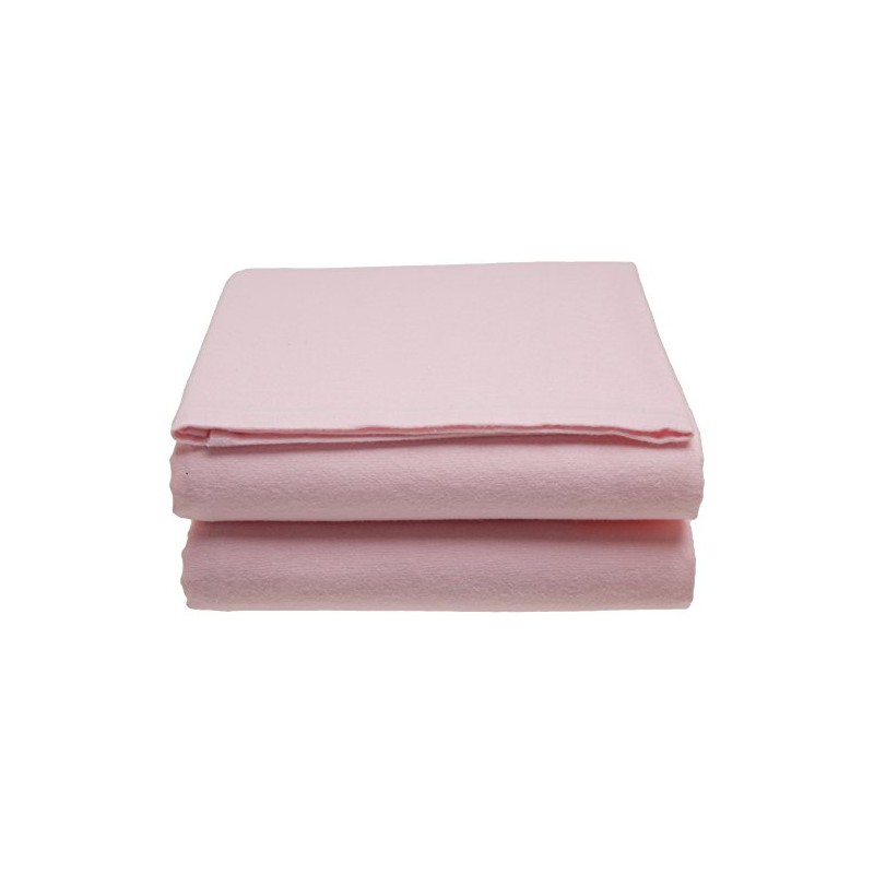Cot Flat Flannelette Sheets (Pink)-6031PK