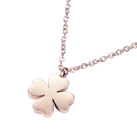 Morella Women's Stainless Steel Rose Gold Necklace with Pendant in Velvet Bag, Stainless Steel