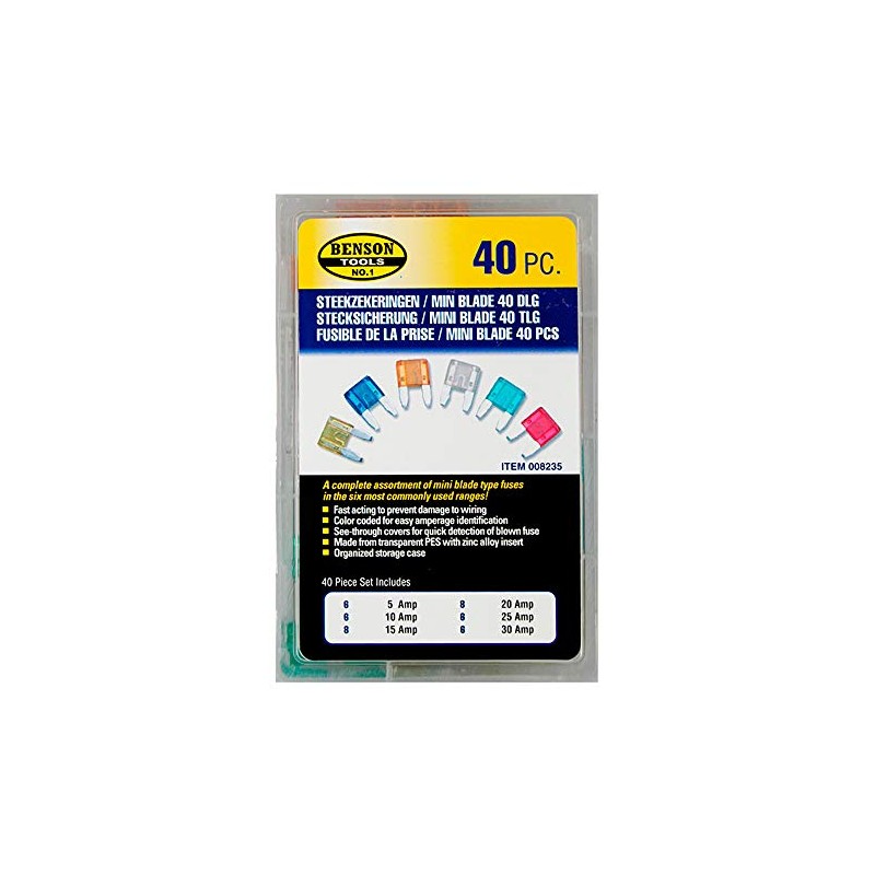 Lock Set Mini 40-teilig mit 5-30A Stecksicherung Flachsicherung Sortiment