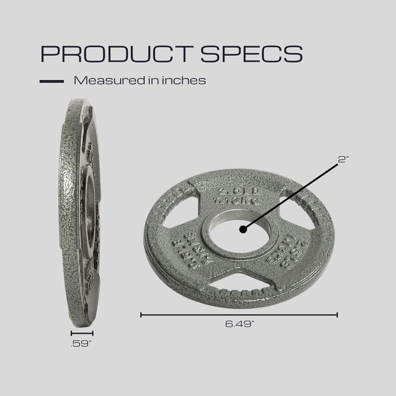 HulkFit 2-inch Iron Plate for Strength Training, Weightlifting, Single (2.5