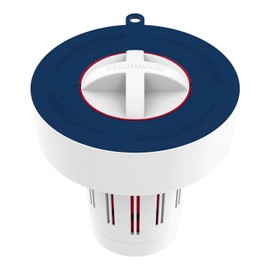 POOL FELLOWS Pool Tablet Dispenser 3 inch Tablets, Floating Tablet Holder with Reminder and 3 Ajustable Settings, Durable Floater for Pools, Large Size, Blue