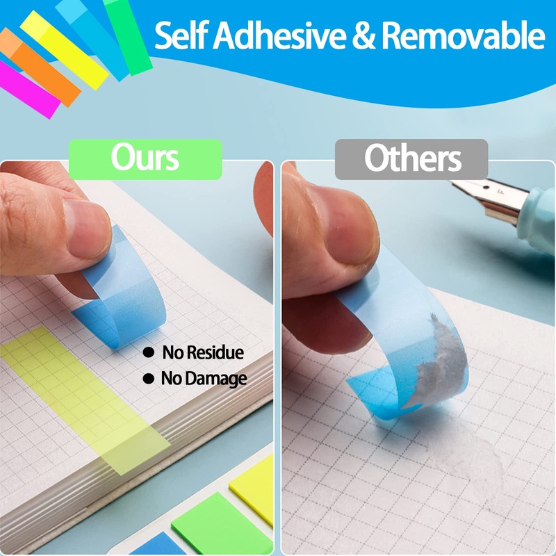 LLYJOYE 1500x Index Tabs, Rectangle & Arrow Sticky Notes Flags,
