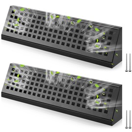 Yaocom 2 Pcs Baseboard Register Duct Opening Size Modern Design Vent Covers for Home Floor Wall Baseboard Air Covers with Air-Volume Damper Supply Floor Diffuser Including Screws (18 Inch)