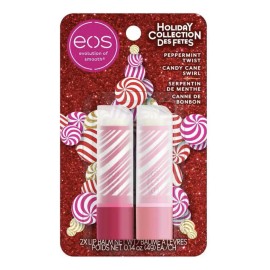 Eos Holiday 2 Lip Balm Stick Sabor Baton De Caramelo Y Menta