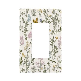 Donecmminery Decorative Outlet Covers Vintage Colorful Flowers Butterfly Floral 1 Gang Single Rocker Light Switch Cover Plate Wall Plates Gfci Faceplate For Bed Room Living Room Decor