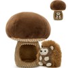 MaoGoLan 2pcs Hedgehog Stuffed Animal - 12" Mushroom Plush House