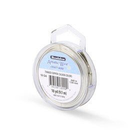 Artistic Wire, 18 Gauge / 1.0 mm Tarnish Resistant Craft Wire, 10 yd / 9.1 m, Tinned Copper (Silver Color), 1 mm