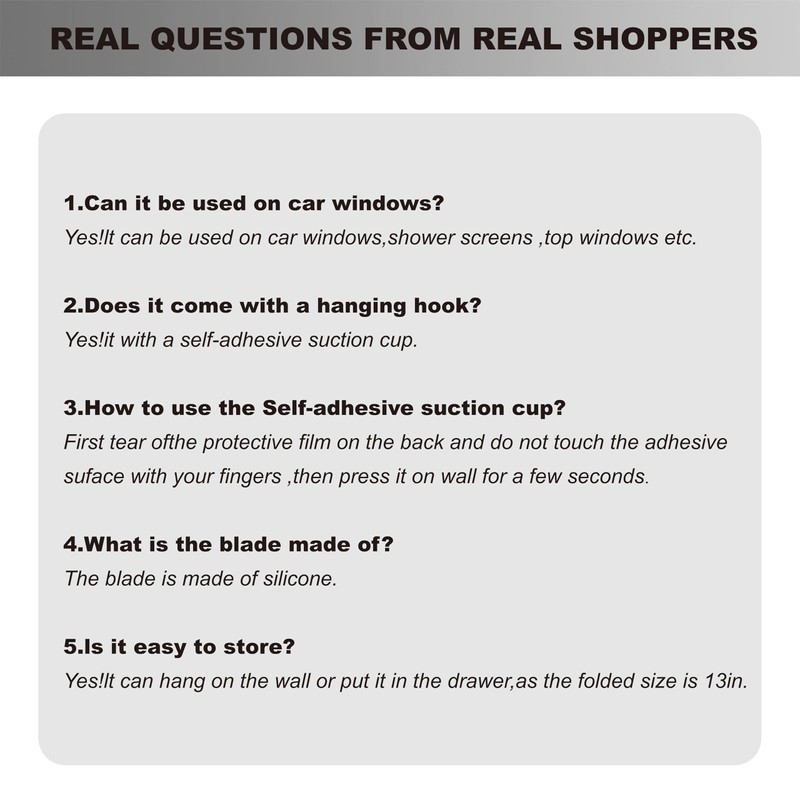 EHOMGUI Extendable Shower Squeegee for Glass Doors, Shower Squeegee with