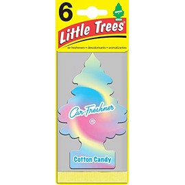 LITTLE TREES Car Air Freshener | Hanging Paper Tree for Home or Car | Cotton Candy | 6 Pack