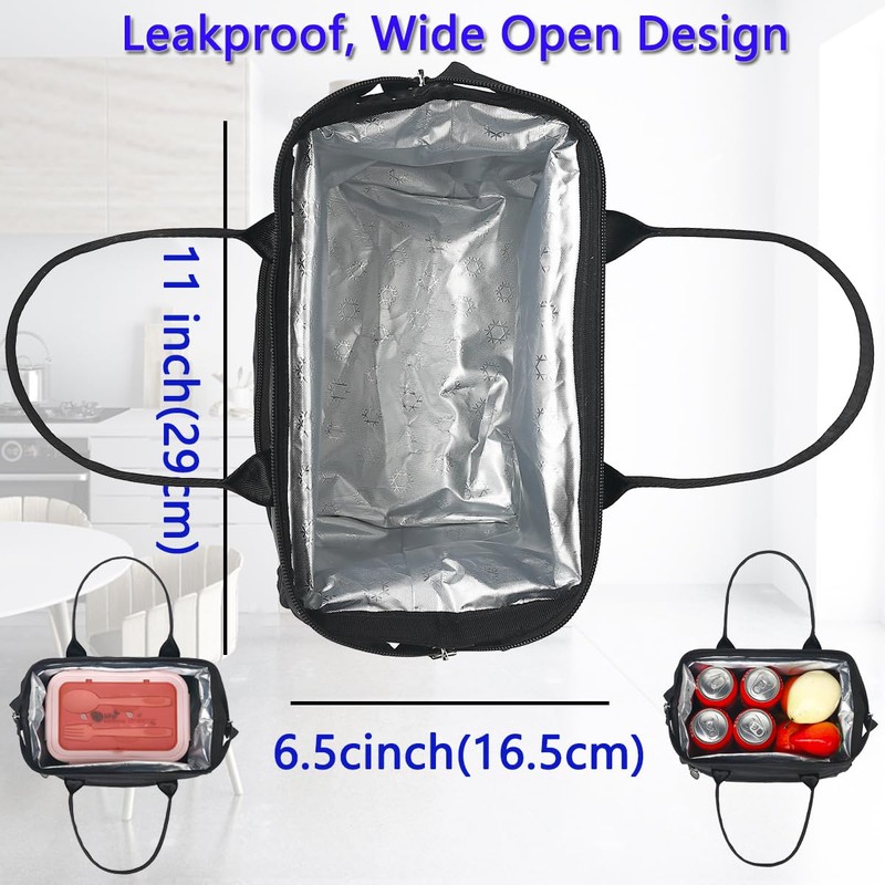 FlowFly Insulated Lunch Bag for Women, Men, Large and Reusable,