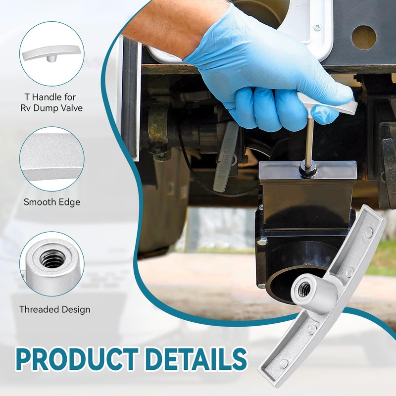 T1003-6MN RV Sewer Valve Handle Replacement for Valterra Waste Water