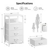 Lazzanto NightStand Bedside Charging Table Bedroom - White Night Stand