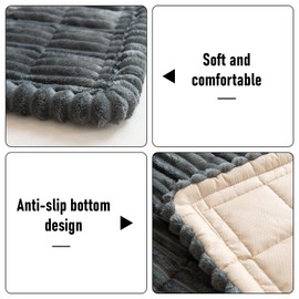 LiveGo Fuzzy Couch Covers for Pets, Couch Protector for Dogs Garden Chic Cotton Protective Couch Cover, Pet Mat Bed Couch Cover (Dark Gray, 70x150 cm/27.6x59.06 in)