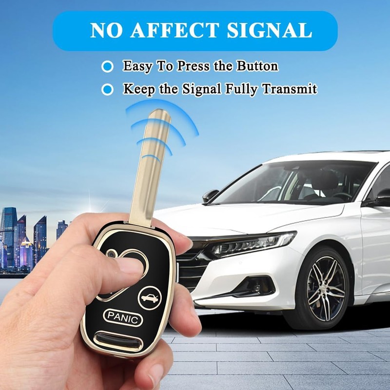 MILD EAST for Honda Key Fob Cover with Keychain, Car