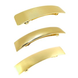 Pack of 3 Metal Hair Clips Spring Clip Barrette Golden Hair Clip Rectangular French Hair Clip Vintage Metal Large Hair Clip Non-Slip Simple Wedding Prom Formal Hair Accessories for Women