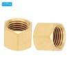 PATIKIL 1/4" NPT Female Brass Pipe Fitting Cap Set, 5Pcs