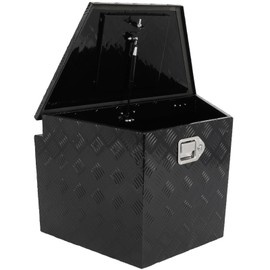 AINTIER Black Aluminum Underbody Truck Box 29 X 17 X 18 inch Contractor Tool Box Truck Bed Tool Box Storage Organizer