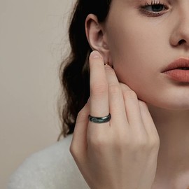 Hematite Rings, Ring Magnetic Finger Rings, Aura Ring for Women Men Unisex, Black Hematite Rings Absorbs Negative Energy (9)