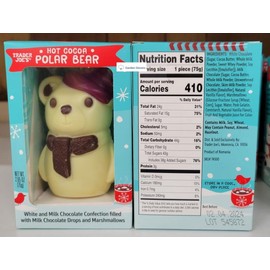 Polar Bear Trader Joe's Hot Cocoa Bear White and Milk Chocolate Seasonal Limited Edition!