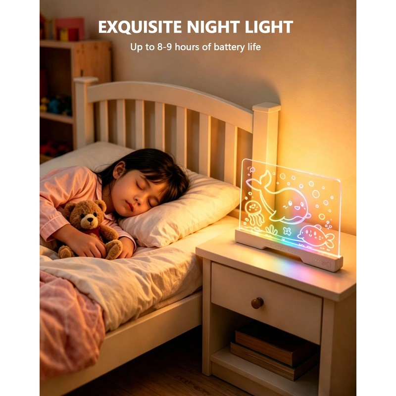 JoyRapt LED Drawing Board for Kids, Gift for Girls Age