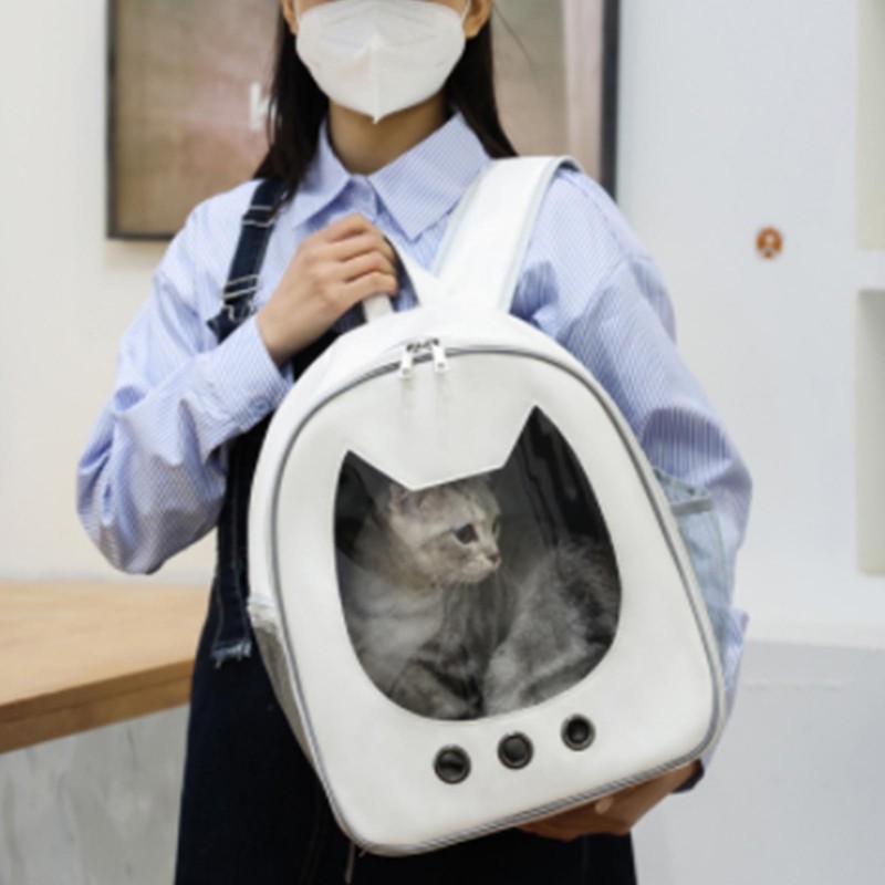 Pet Carrying Backpack Breathable Waterproof Scratch Resistant Large Window Portable