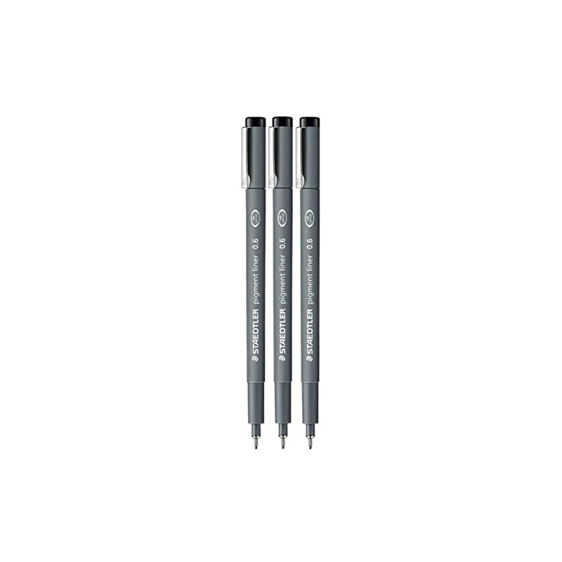 STAEDTLER 0.6mm Pigment Liner Fineliner Drawing and Sketching Markers Pack